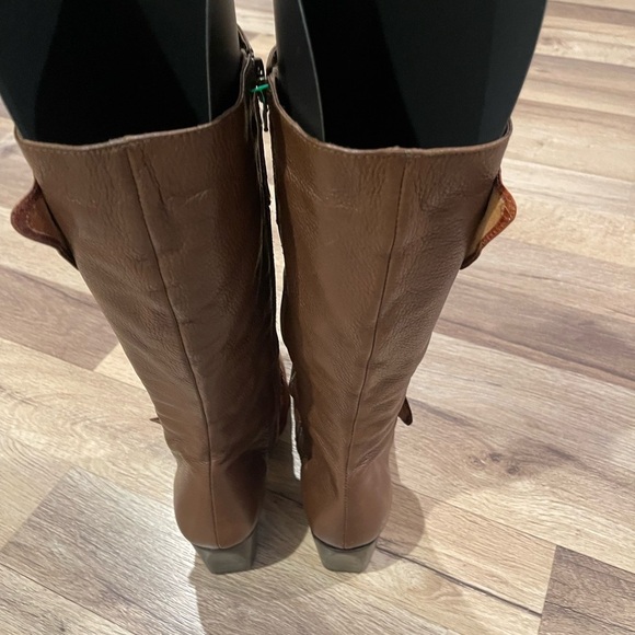 Brown Leather Heeled Boots riding boots cowboy - Picture 5 of 9